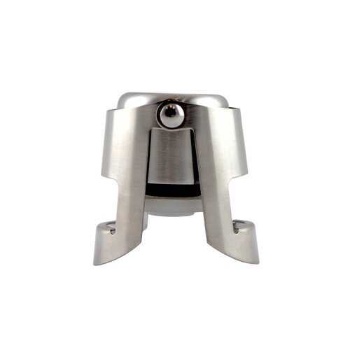 BarConic: Button Style Champagne Stopper Brushed Stainless Steel