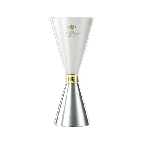 Barfly: Slim Style Jigger [1oz/2oz] - Stainless Steel w/Gold Band
