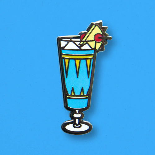 Cocktail Critters Blue Hawaiian Pin