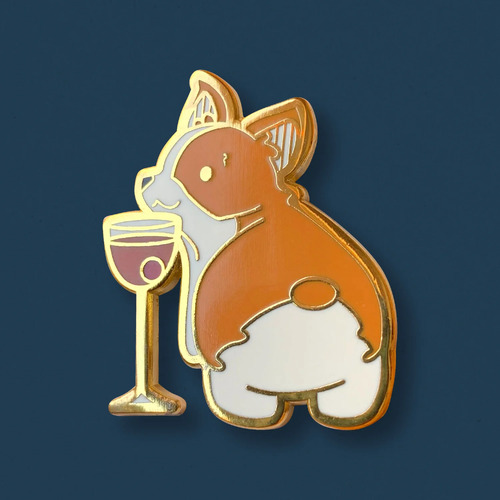 Cocktail Critters Corgi x Manhattan Pin