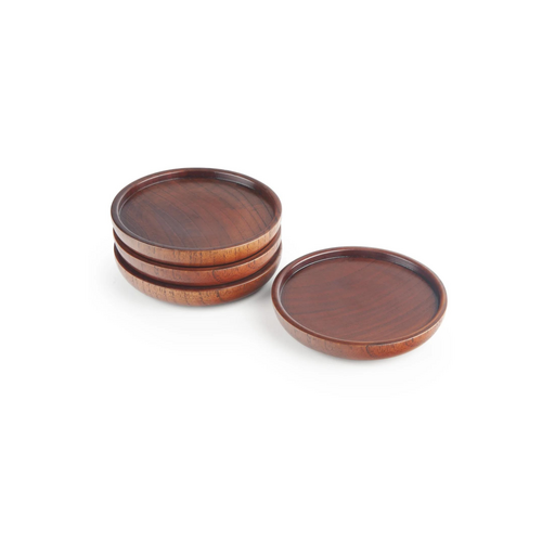 Final Touch: Solid Wood Drink Coasters [Set of 4]