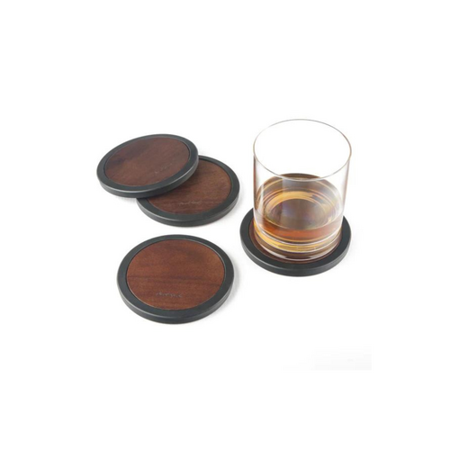 Final Touch: Wood & Silicone Coasters [Set of 4]