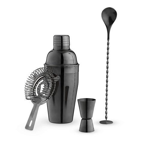 TRUE: JET Gunmetal Black Barware Set