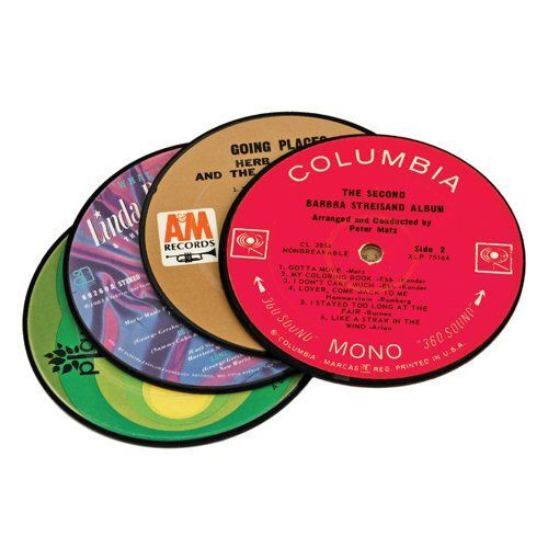 Recycled Record Coasters Set
