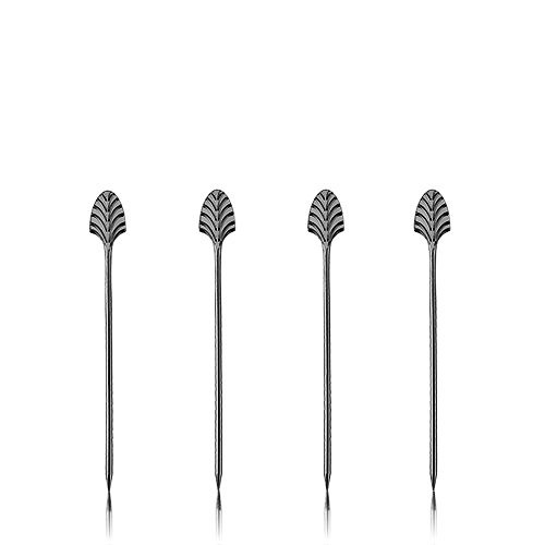 Viski Deco Style Cocktail Picks - Gunmetal Black [Set of 4]