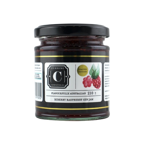Currong Comestibles Riberry Raspberry Gin Jam 210g