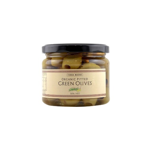 Terra Madre Organic Pitted Green Olives 305g