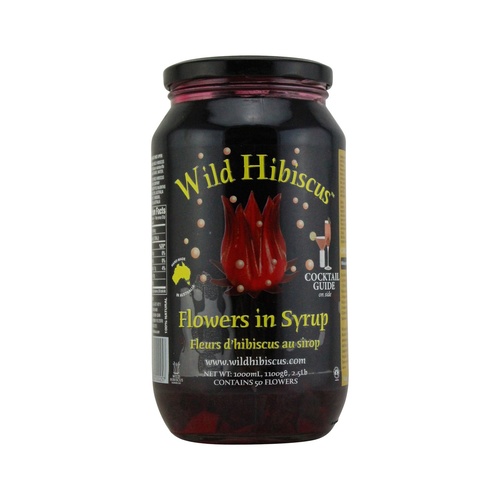 Wild Hibiscus Flowers in Syrup 1kg Jar 